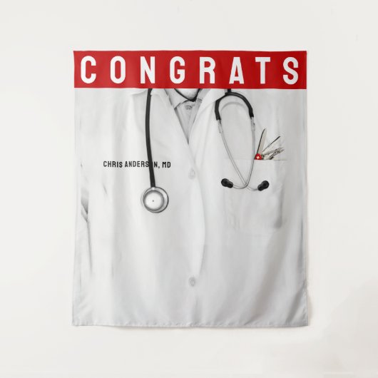 クリエイティブ医学校卒業おめでとう タペストリー (正面)