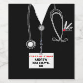 クリエイティブ医学校卒業ワインラベル ワインラベル (シングルラベル)