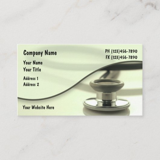 クリエイティブ医用テーマ聴診器デザイン 名刺 (正面)