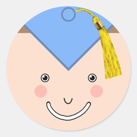 クリエイティブ卒業式クラシックラウンドステッカー ラウンドシール (正面)