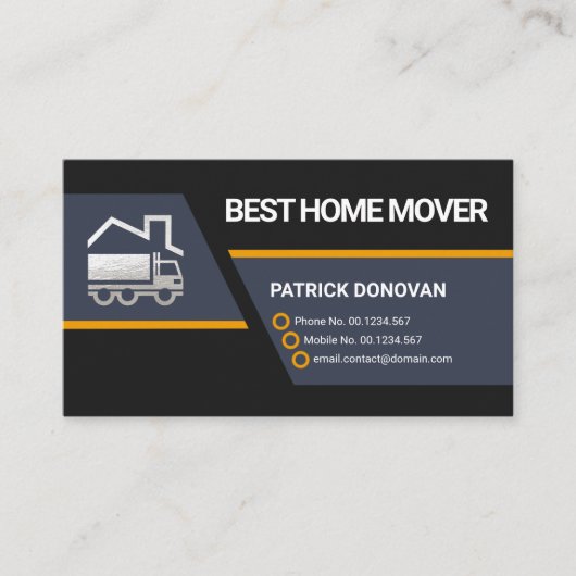 クリエイティブ台形ブロックズシルバームービングトラック 名刺 (正面)