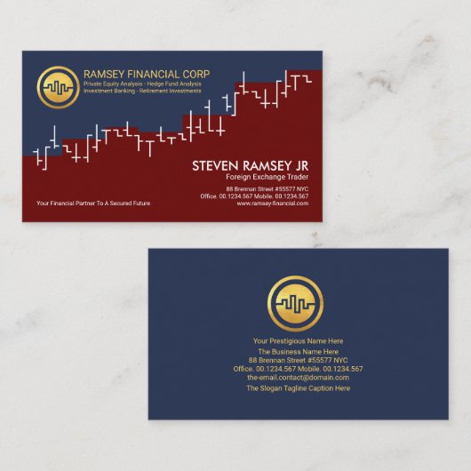 クリエイティブ在庫共有指数グラフ、トレーダー 名刺 (正面/裏面)