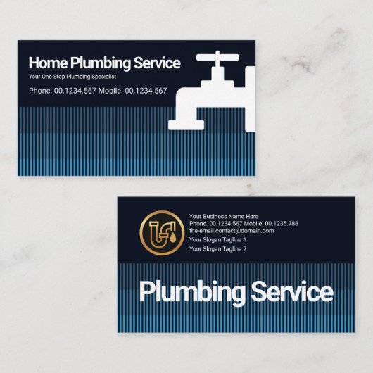 クリエイティブ垂直水道配管 名刺 (正面/裏面)