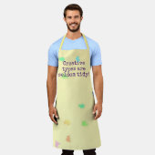 「クリエイティブ型はめったにきれいだ!」 絵を描(ばちゃばちゃ)跳ねる エプロン (着用した状態)