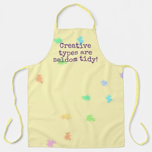 「クリエイティブ型はめったにきれいだ!」 絵を描(ばちゃばちゃ)跳ねる エプロン (正面)