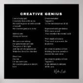 クリエイティブ天才感動的詩ウォールアートポスター ポスター (正面)