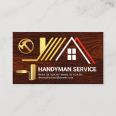 クリエイティブ屋上の木材の手作りビルダー 名刺 (正面)