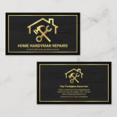 クリエイティブ屋上スパナハンマー金ゴールド枠 名刺 (正面/裏面)