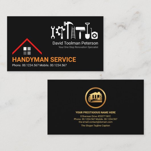 クリエイティブ屋上ハンドイマンツールホームリノベーション 名刺 (正面/裏面)