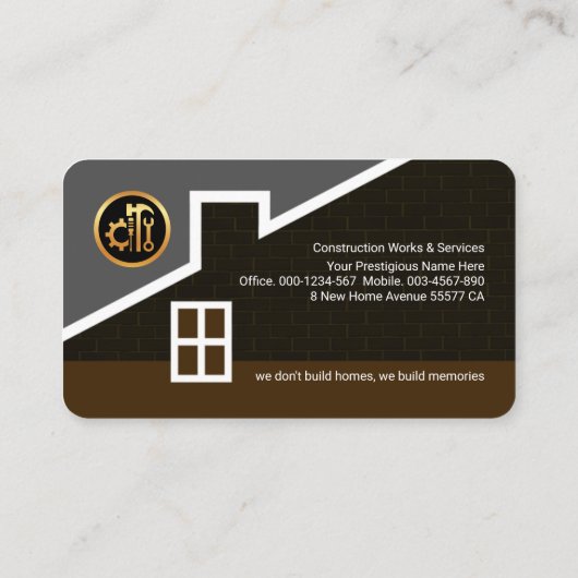 クリエイティブ屋上建物建築 名刺 (裏面)