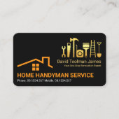 クリエイティブ屋上金ゴールド建築ツール 名刺 (正面)