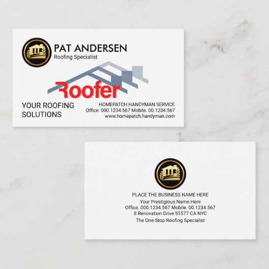 クリエイティブ屋根葺き屋根ビルダ 名刺 (正面/裏面)