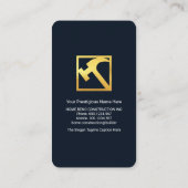 クリエイティブ屋根金ゴールド建築ツール 名刺 (裏面)