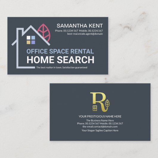 クリエイティブ建物ホームランドスケープ不動産仲介業者 名刺 (正面/裏面)