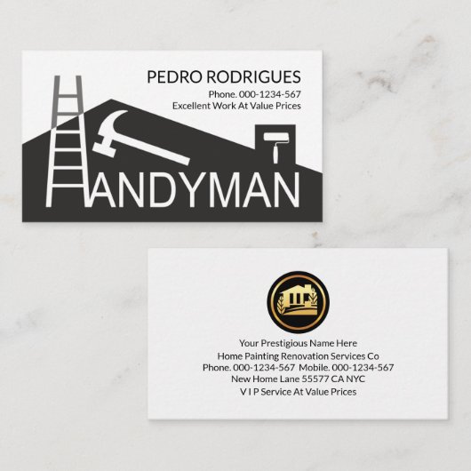 クリエイティブ建物ラダーブラシビルダ 名刺 (正面/裏面)