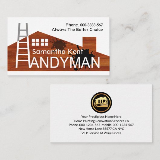 クリエイティブ建物ルーフトップ絵を描(ばちゃばちゃ)跳ねる 名刺 (正面/裏面)