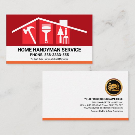 クリエイティブ建物屋上の手作りツール 名刺 (正面/裏面)