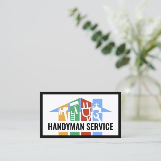 クリエイティブ建物屋上のHandyman Toolsパネル 名刺 (スタンド正面)