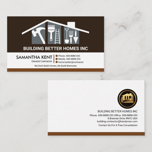 クリエイティブ建物屋上プロフェッショナル業者 名刺 (正面/裏面)