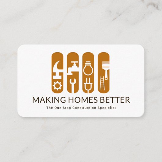 クリエイティブ建築のツールのバナー 名刺 (正面)