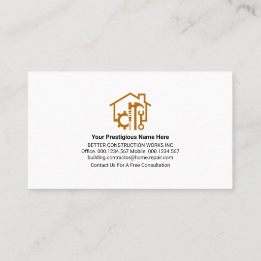 クリエイティブ建築の道具用パネル 名刺 (裏面)