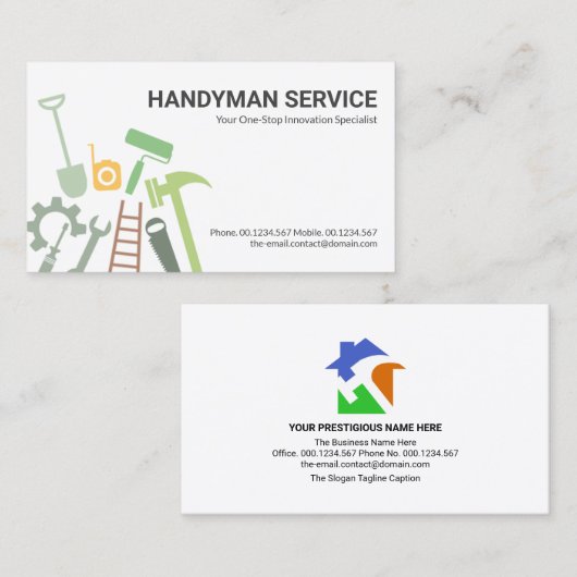 クリエイティブ建築ハンドイマンツールホーム修復 名刺 (正面/裏面)