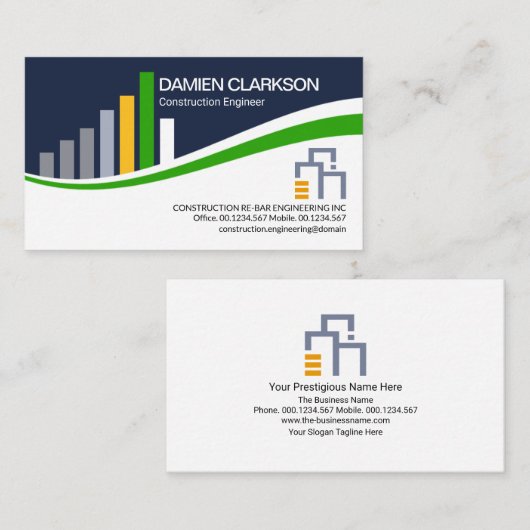 クリエイティブ建築鉄筋Civilエンジニアリング 名刺 (正面/裏面)