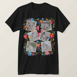 クリエイティブ愛らしい子猫ラブフォトコラージュ Tシャツ