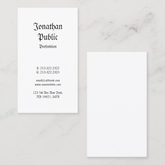 クリエイティブ懐かしいクラシックヴィンテージプロフェッショナル 名刺 (正面/裏面)