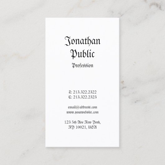 クリエイティブ懐かしいクラシックヴィンテージプロフェッショナル 名刺 (正面)