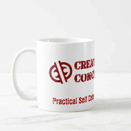 クリエイティブ戦の概念のMug コーヒーマグカップ (左)