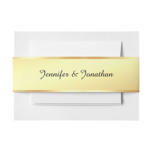 クリエイティブ手書きスクリプト文字フェイク金ゴールドエレガント 招待状ベリーバンド (正面例)