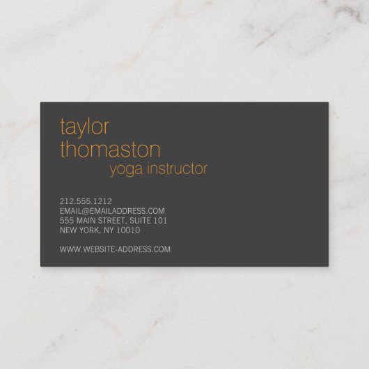 クリエイティブ折り紙クレーンオレンジオンダークグレー 名刺 (裏面)