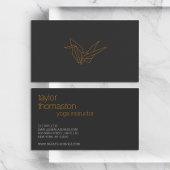 クリエイティブ折り紙クレーンオレンジオンダークグレー 名刺