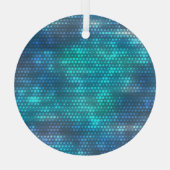 クリエイティブ抽象芸術ブルー背景デザイン。 ガラスオーナメント (裏面)