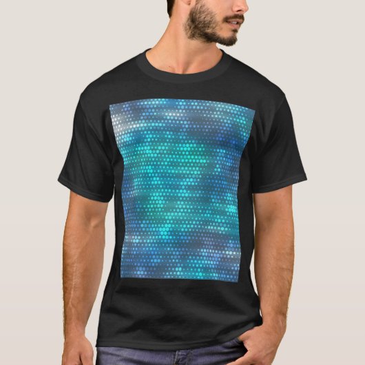 クリエイティブ抽象芸術ブルー背景デザイン。 Tシャツ (正面)