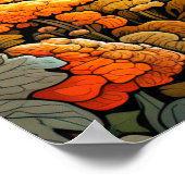 クリエイティブ抽象芸術マッシュルームフォレストイラストレーション ポスター (角)