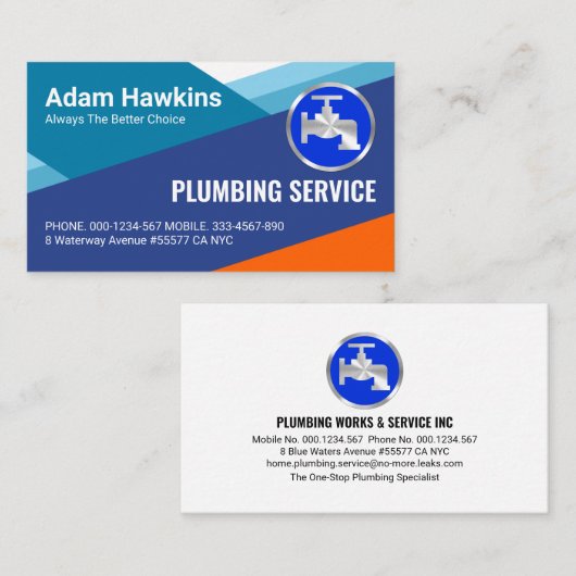 クリエイティブ抽象芸術青の配管画層 名刺 (正面/裏面)