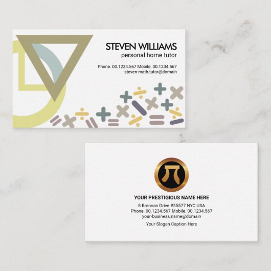 クリエイティブ数学シンボルMotif Tutor 名刺 (正面/裏面)