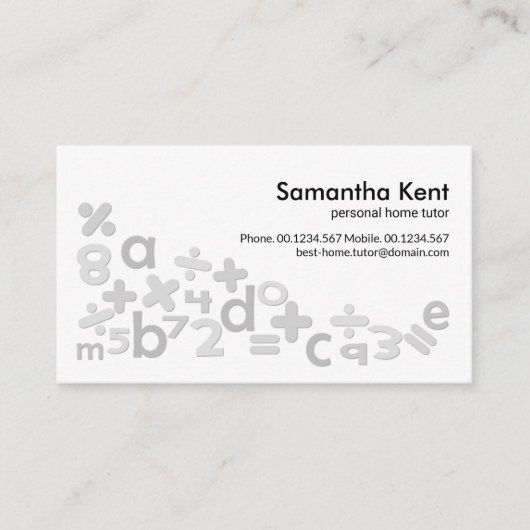 クリエイティブ数学記号アルファベットホームチュータ 名刺 (正面)