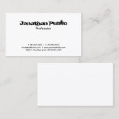 クリエイティブ文字デザインプロフェッショナルシンプルプレーン 名刺 (正面/裏面)