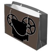 クリエイティブ映写機のシルエット ラージペーパーバッグ (裏面アングル)