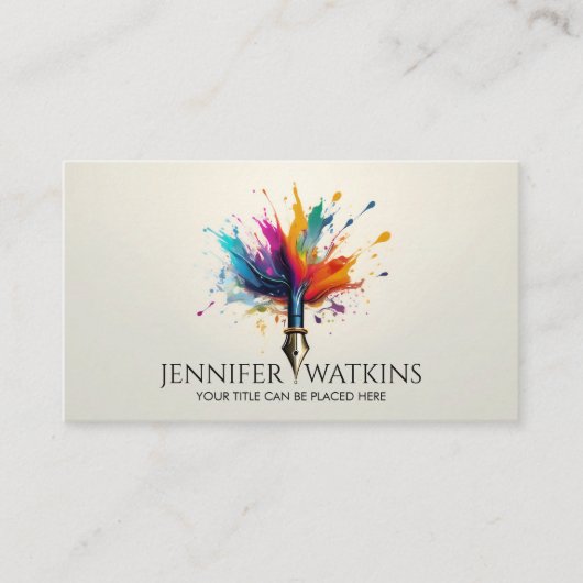 クリエイティブ書ズ – 万年筆 名刺 (正面)