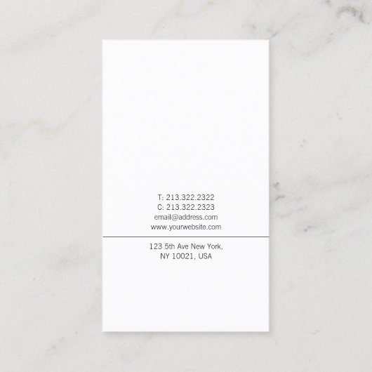 クリエイティブ書道スクリプトトレンディーシンプルプレーン 名刺 (裏面)