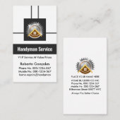 クリエイティブ未来的ボックスストライプの便利屋 名刺 (正面/裏面)