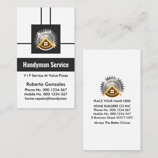 クリエイティブ未来的ボックスストライプの便利屋 名刺 (正面/裏面)