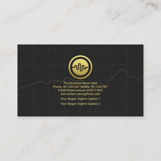 クリエイティブ株式市場グラフ先物トレーダー 名刺 (裏面)