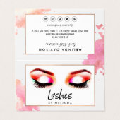 クリエイティブ水彩まつ毛アフターケア折り畳み 名刺 (外部フラット)