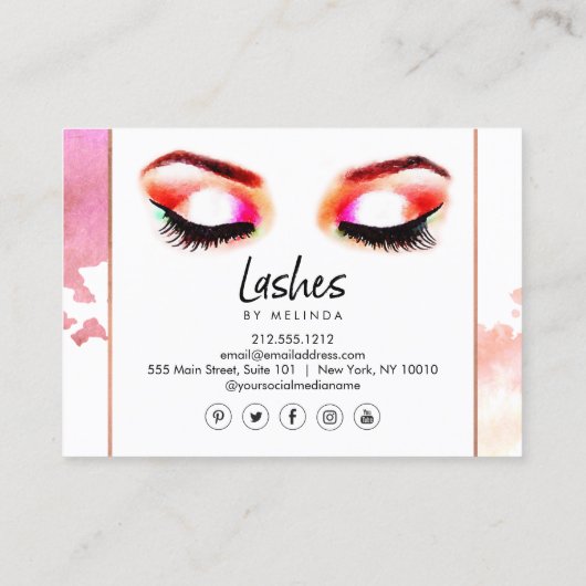 クリエイティブ水彩まつ毛アフターケア 名刺 (裏面)