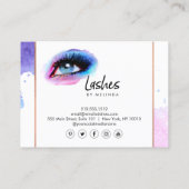 クリエイティブ水彩まつ毛ブルーアフターケア 名刺 (裏面)